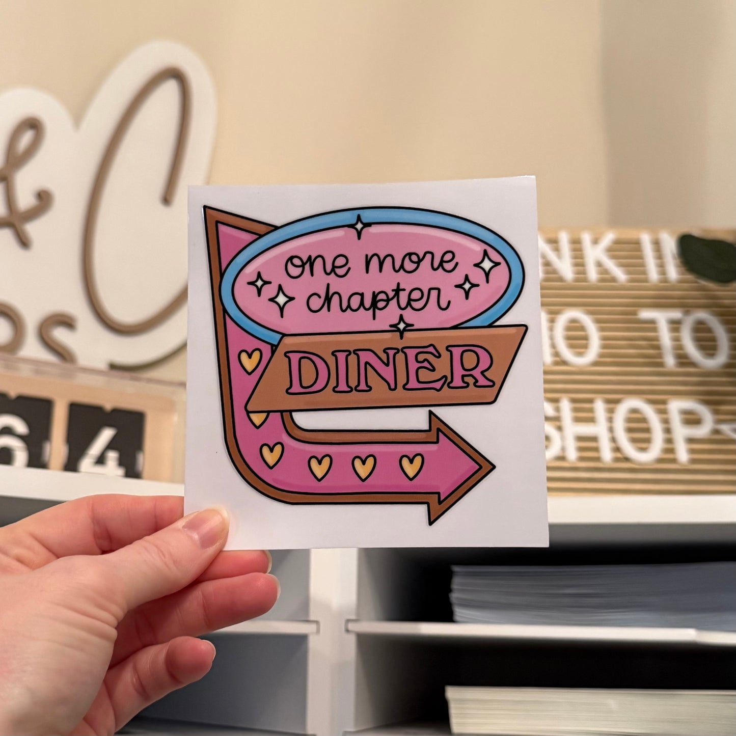 One More Chapter Diner UVDTF 4” Decal