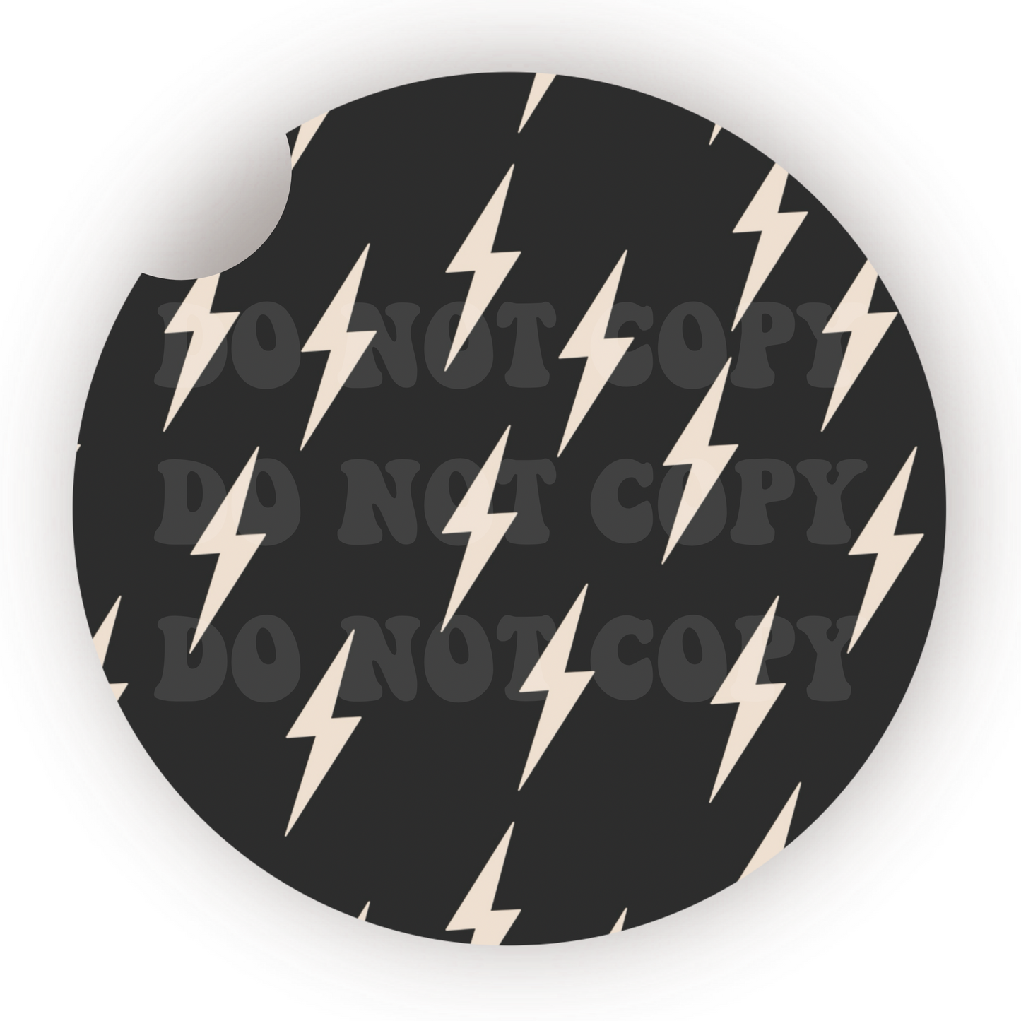 White Lightning Bolts Car Coaster Sublimation Transfer (Set of 2)