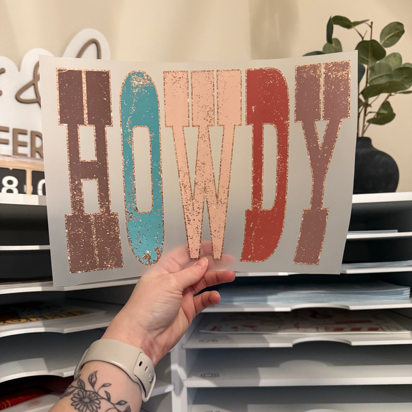 Howdy Faux Glitter DTF HOT PEEL