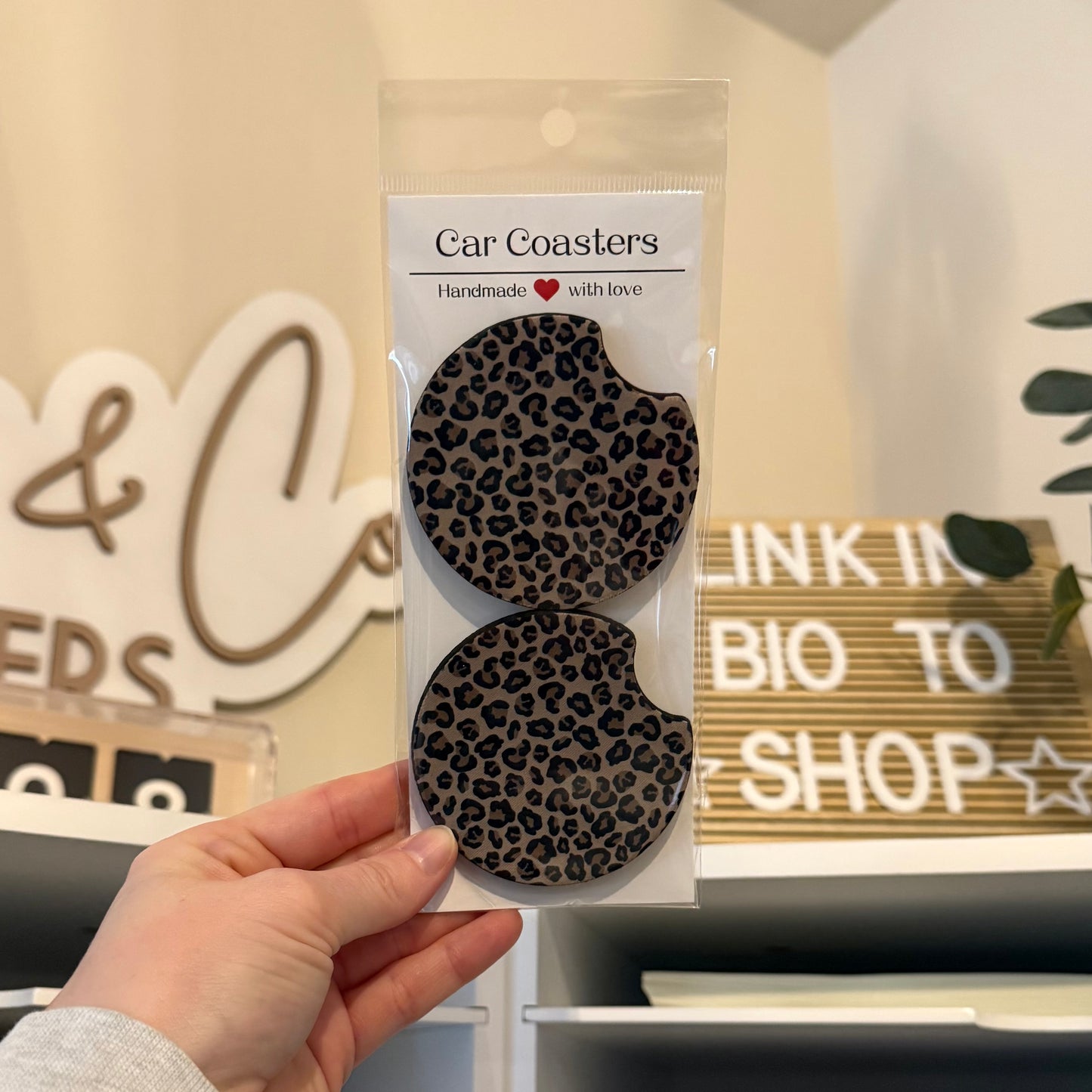 Leopard Print Car Coasters