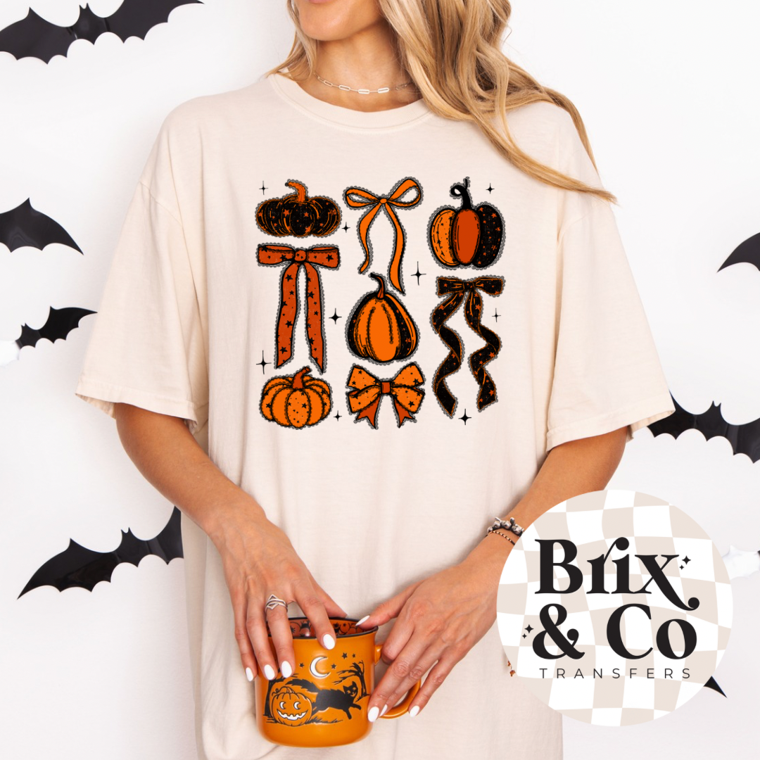 Lace Pumpkins & Bows DTF HOT PEEL