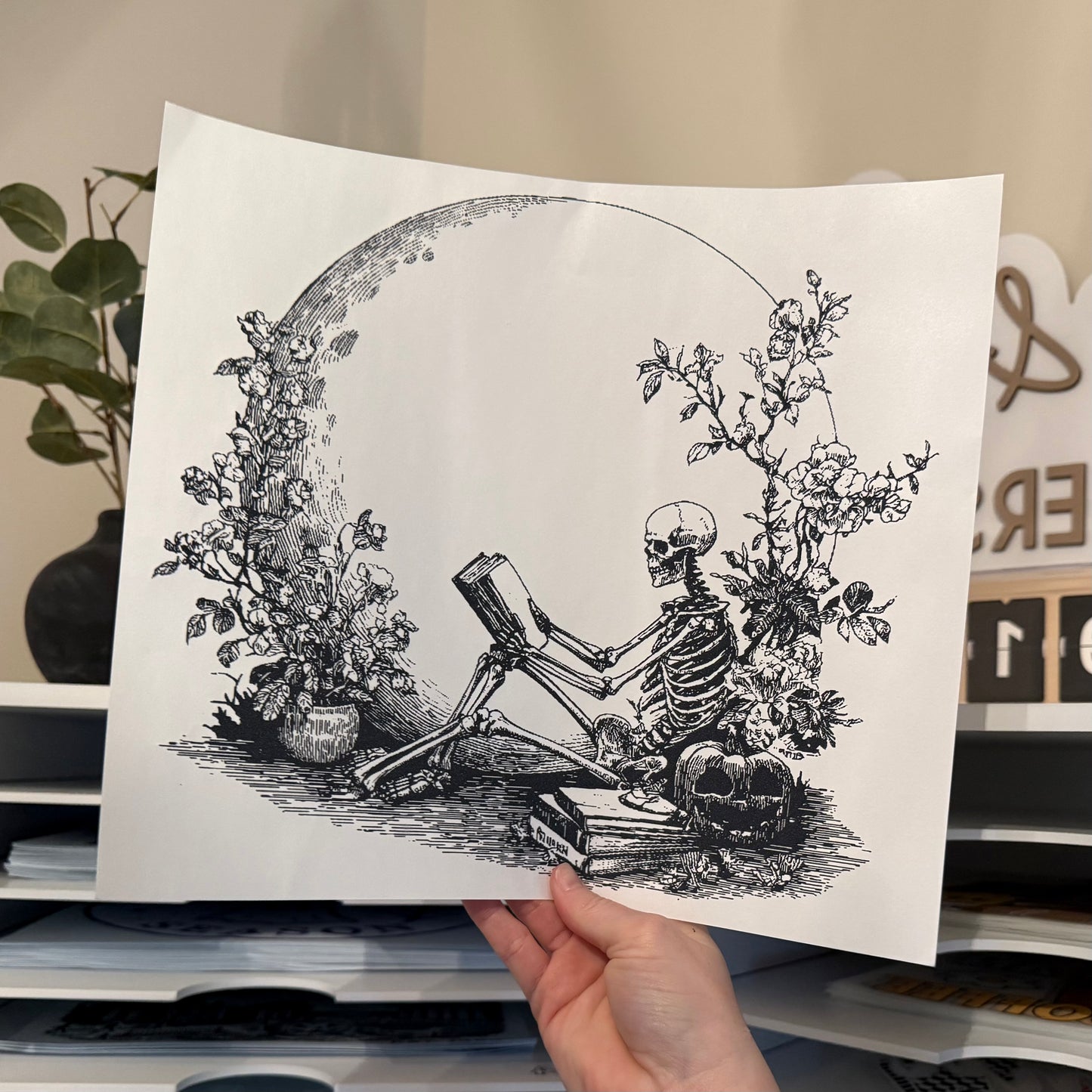 Halloween Bookish Skelly Single Color