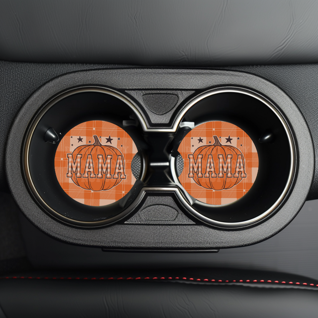 Pumpkin Mama Car Coaster Sublimation Transfer (Set of 2)