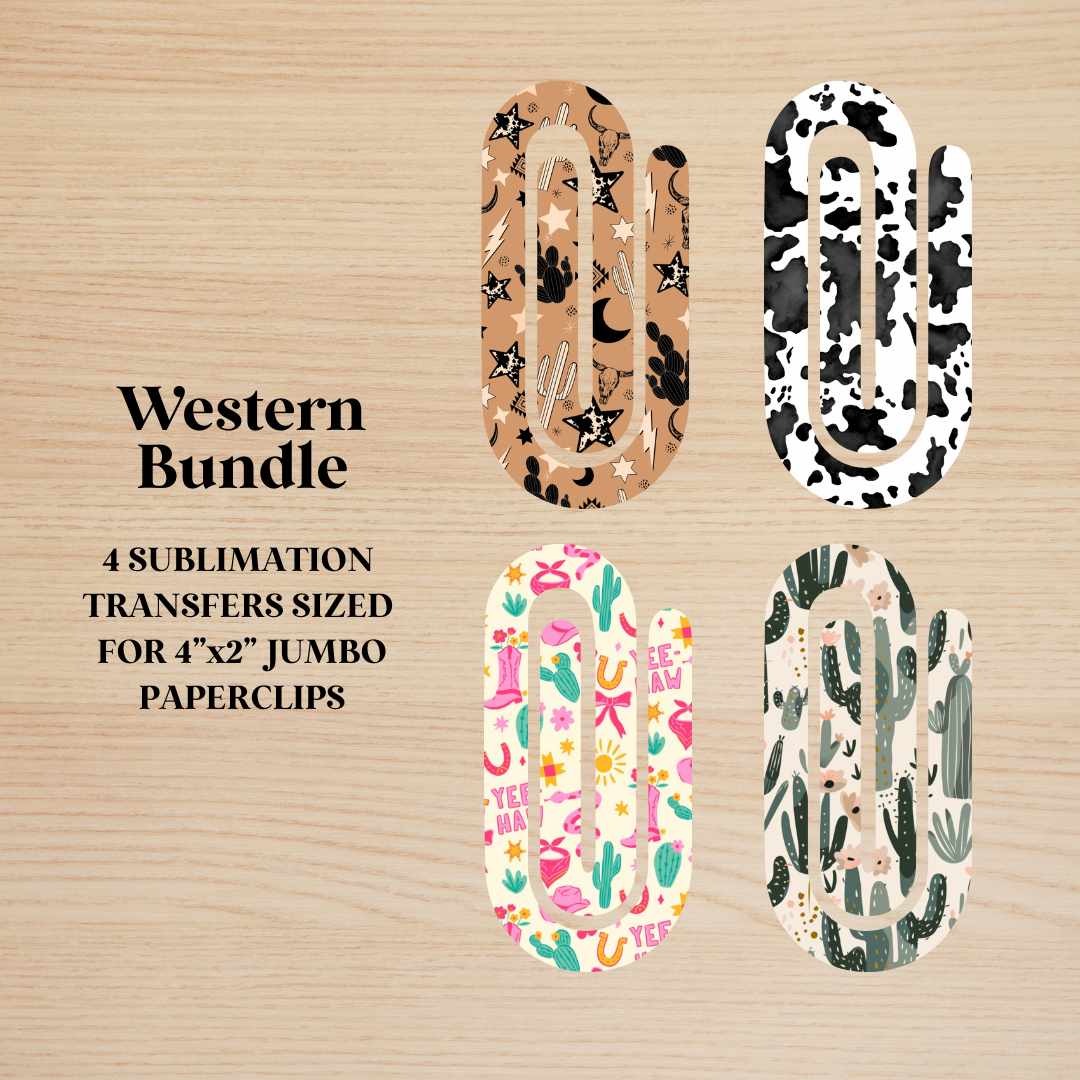 Western Bundle Jumbo Paperclip Sublimation Transfer