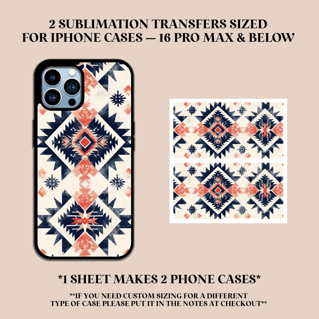 Aztec Print Phone Case Sublimation Transfer