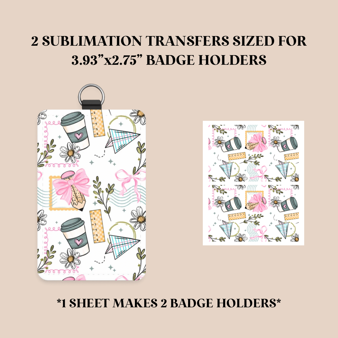Teacher Stamps Badge Holder Sublimation Transfer
