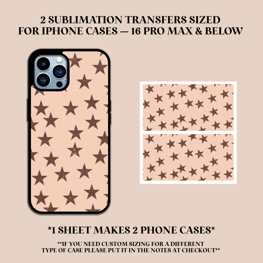 Neutral Stars Phone Case Sublimation Transfer