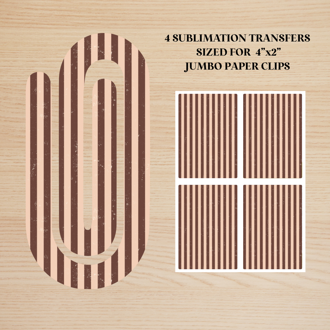 Neutral Stripes Jumbo Paperclip Sublimation Transfer