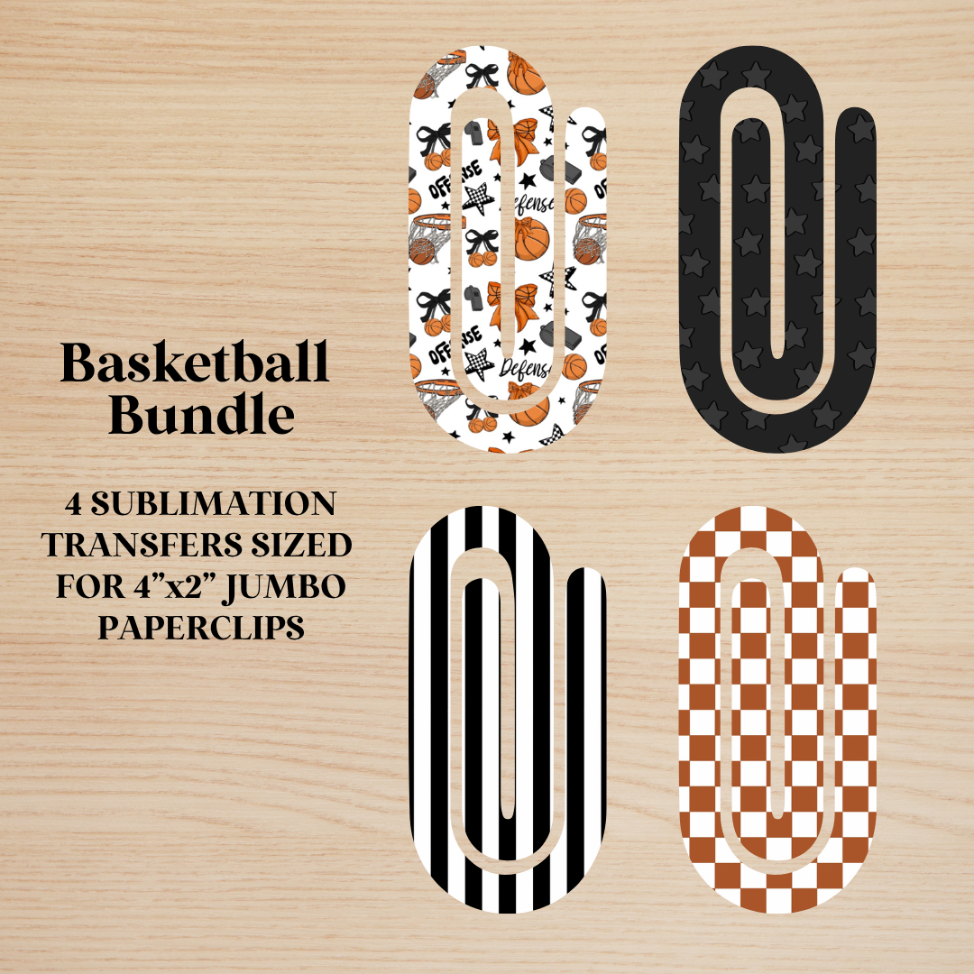 Basketball Bundle Jumbo Paperclip Sublimation Transfer