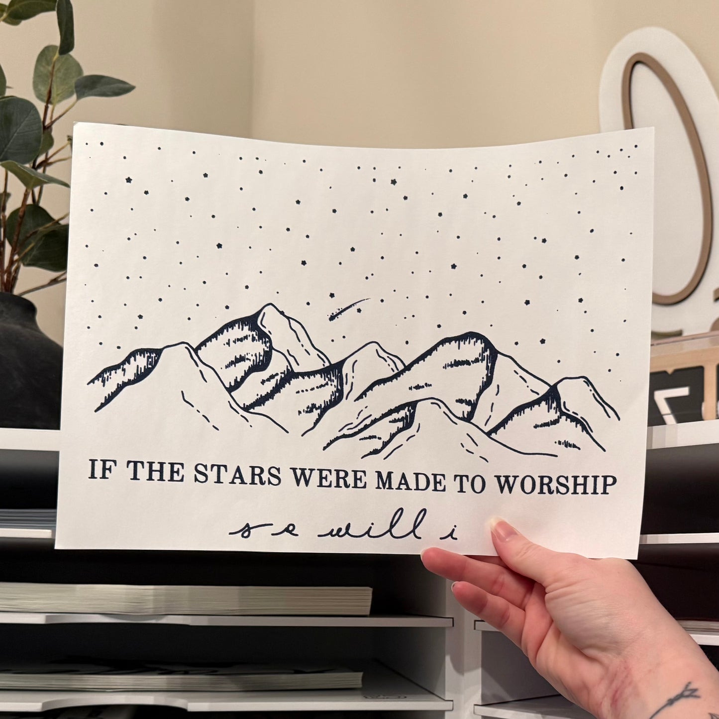 If The Stars Were Made To Worship So Will I Single Color (Dark Navy)