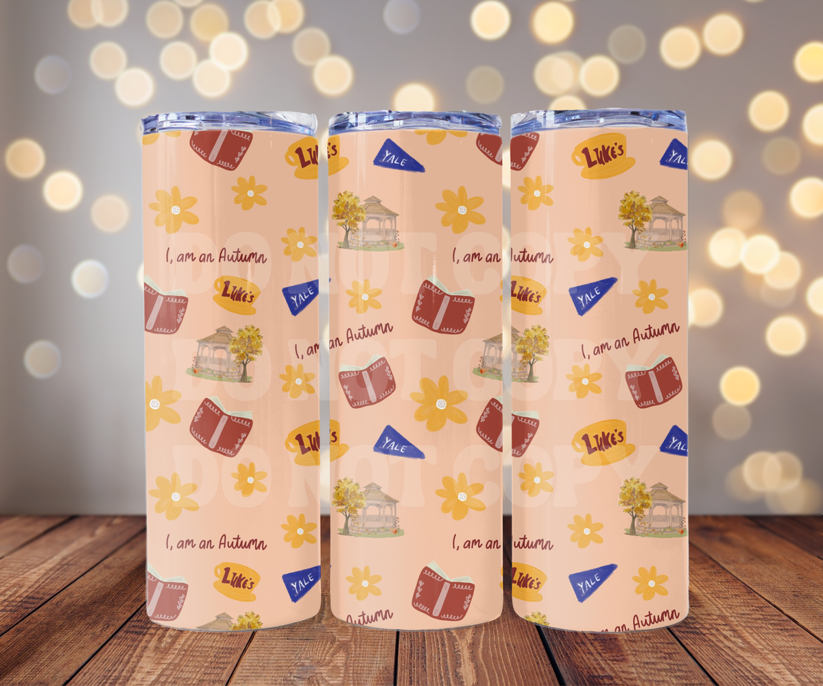 I Am An Autumn 20 oz Skinny Tumbler Sublimation Transfer - Seamless