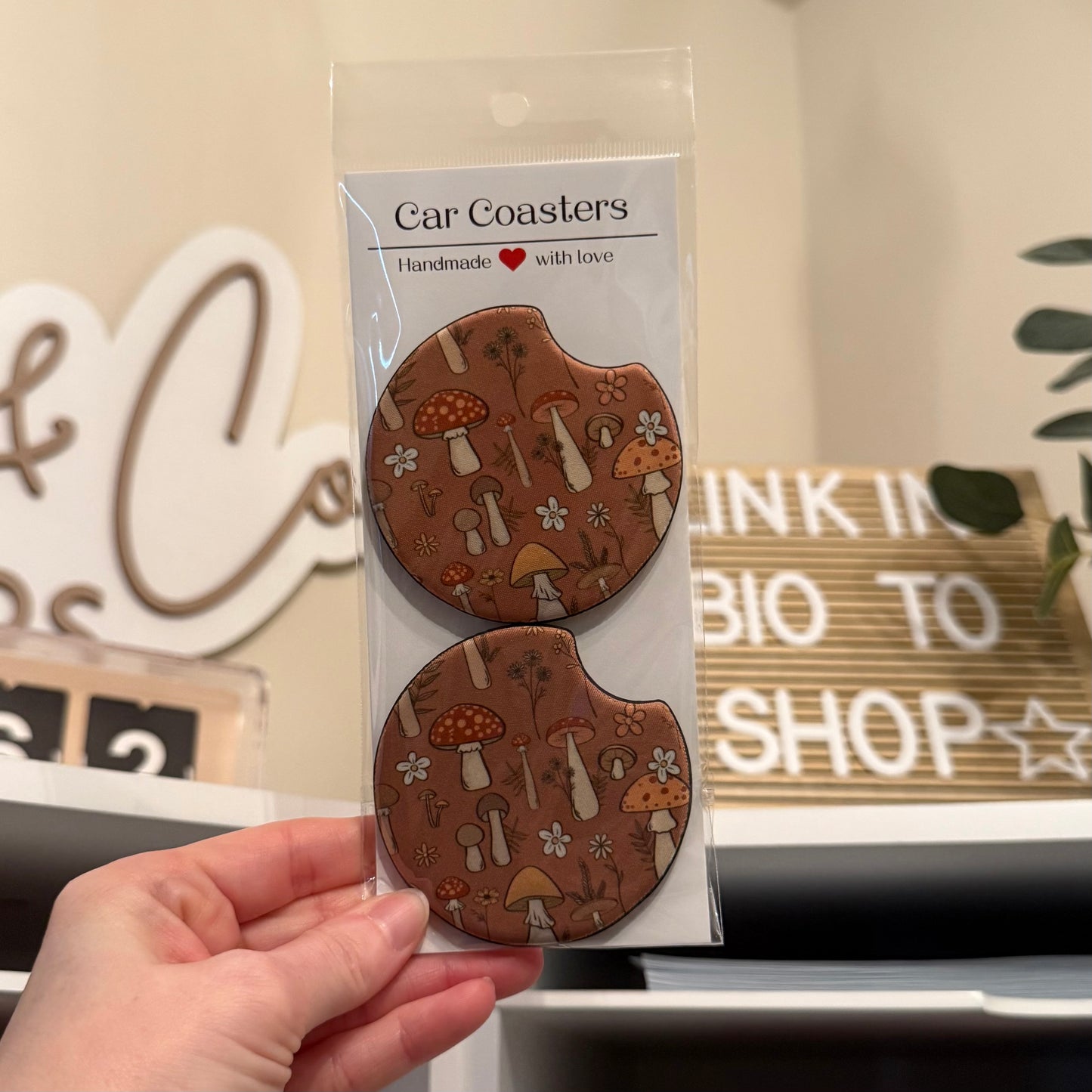 Mushrooms Car Coasters