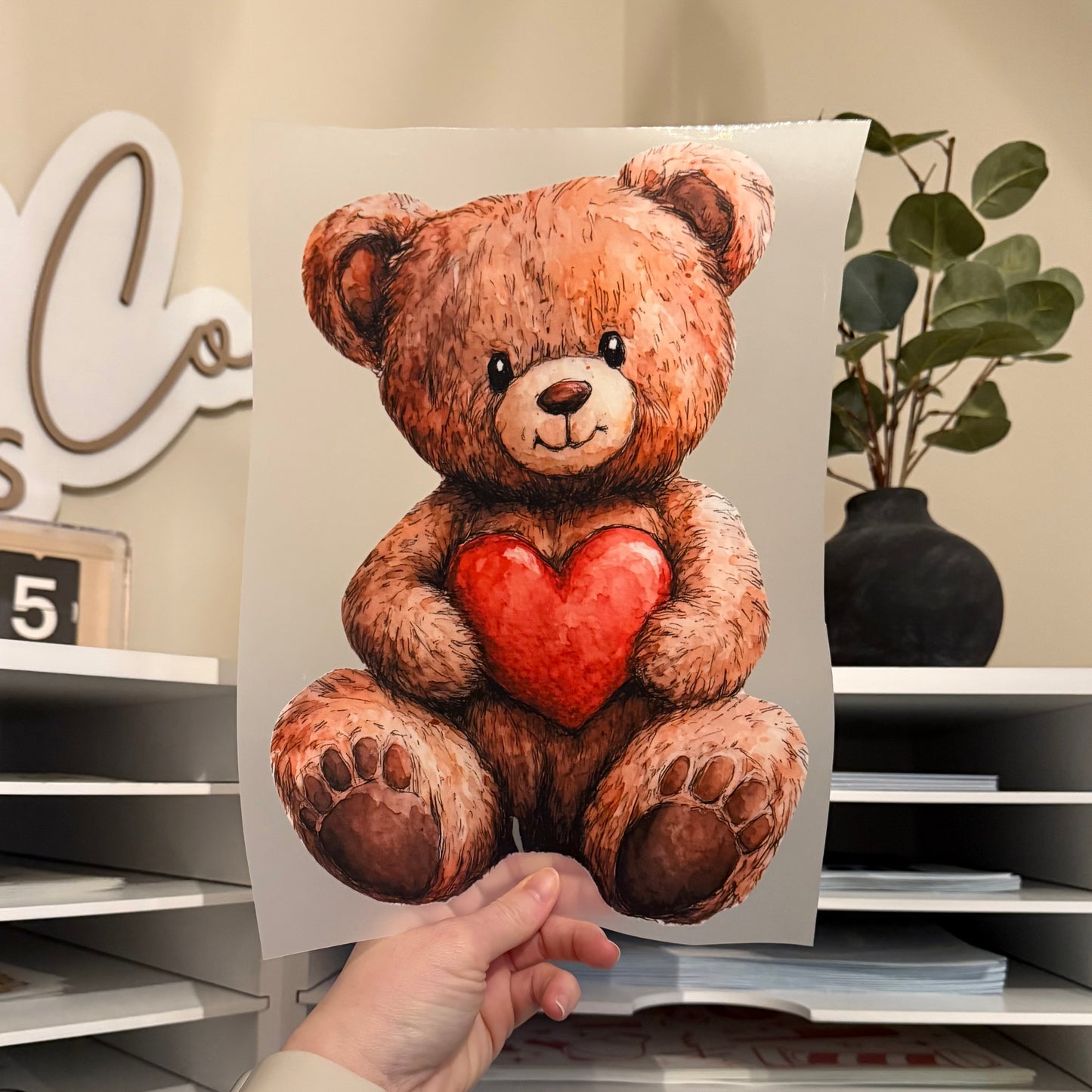 Valentines Teddy DTF HOT PEEL