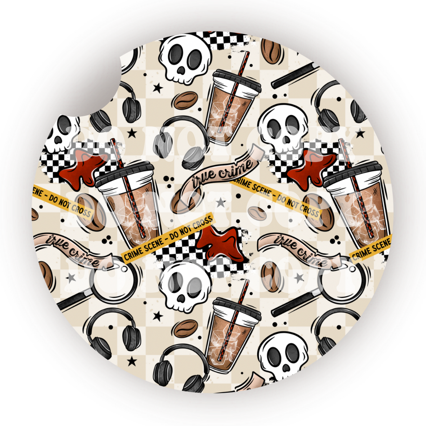 True Crime Car Coaster Sublimation Transfer (Set of 2)