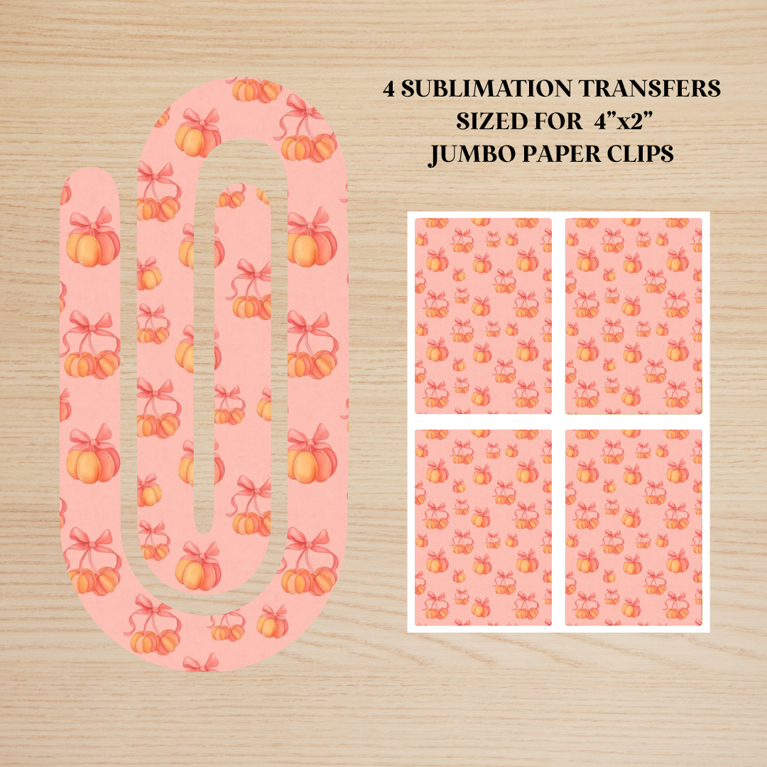 Coquette Pumpkins Jumbo Paperclip Sublimation Transfer