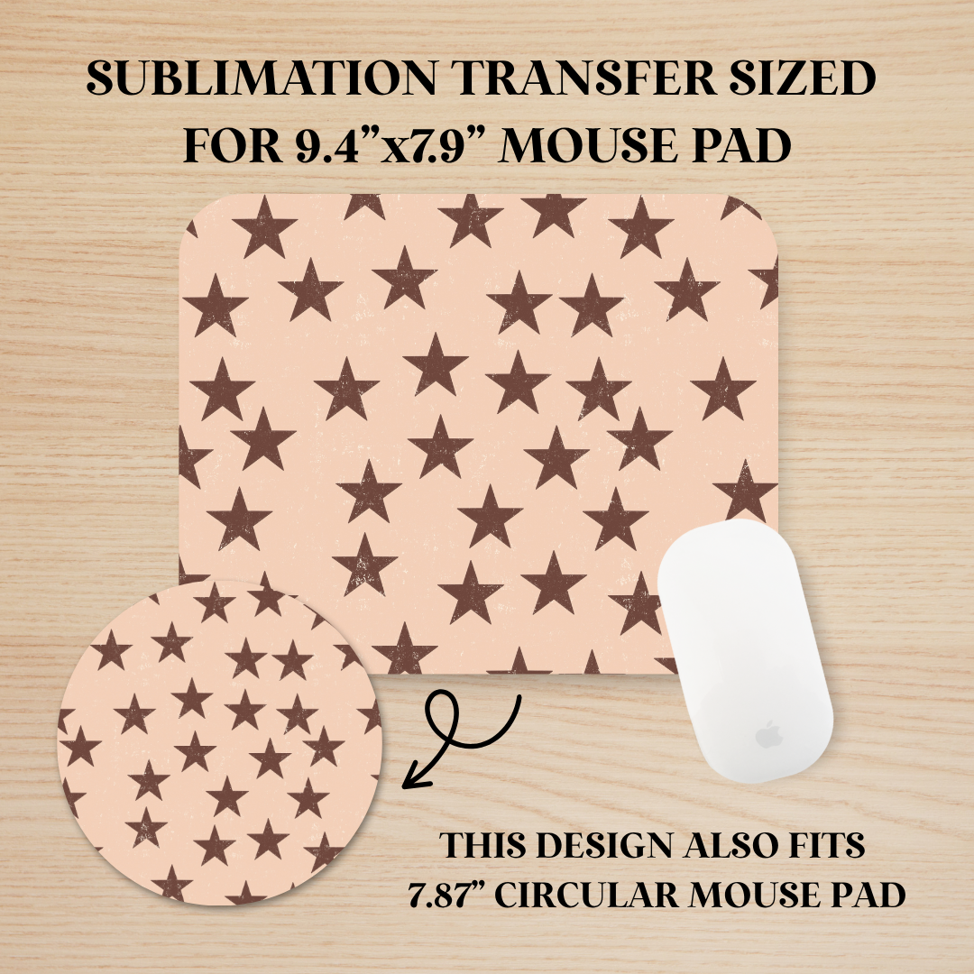 Neutral Stars Mouse Pad Sublimation Transfer