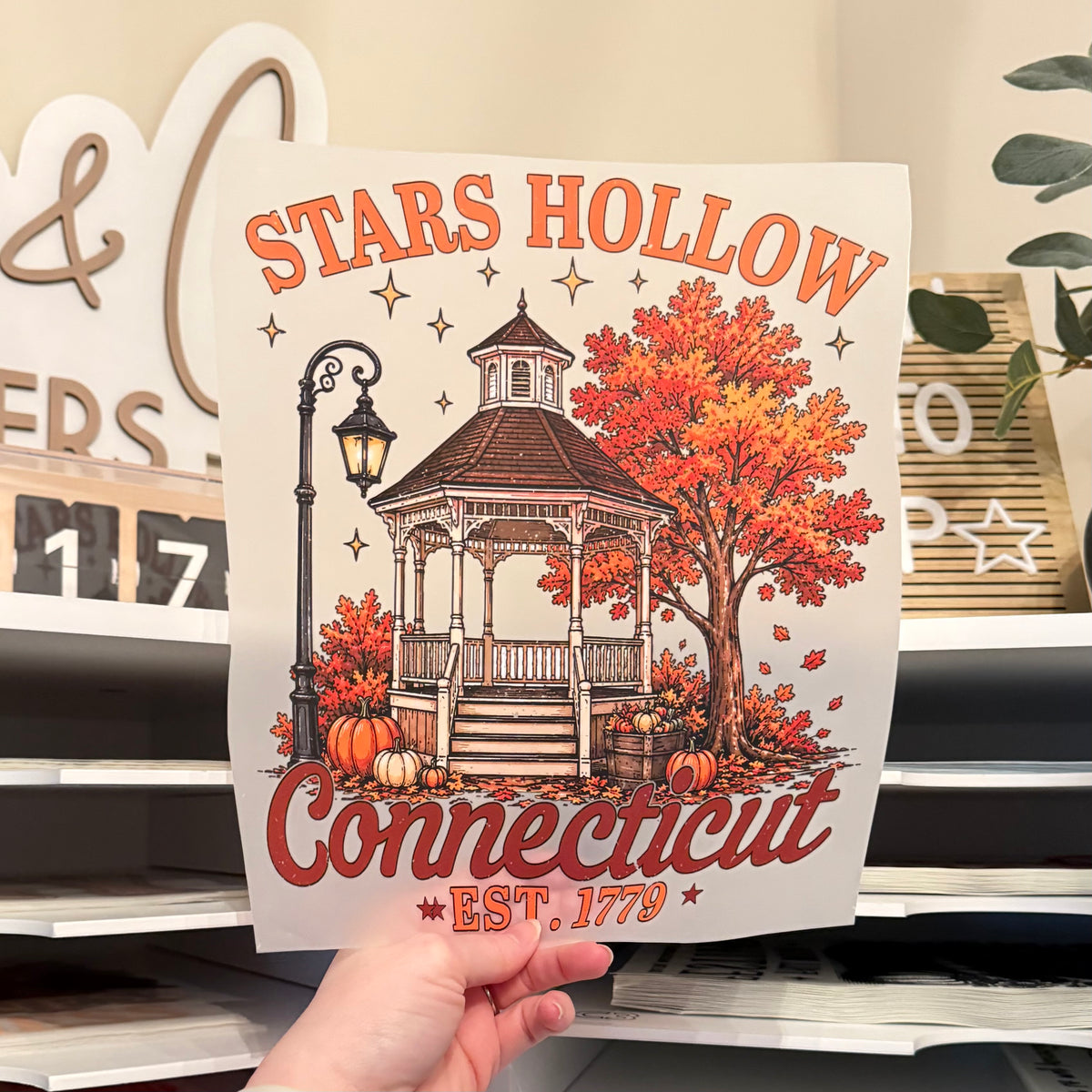 Stars Hollow DTF HOT PEEL