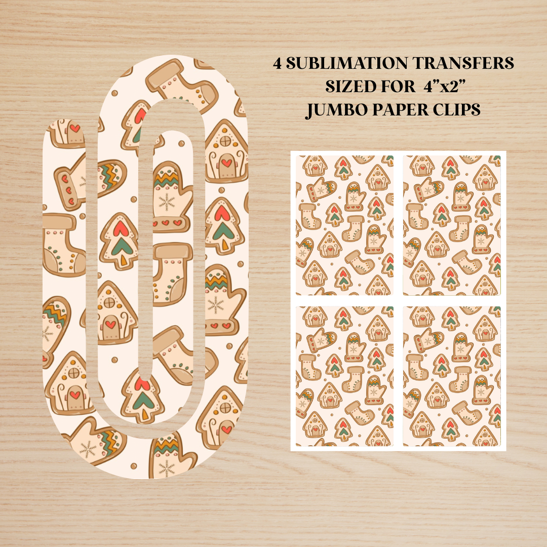 Christmas Cookies Jumbo Paperclip Sublimation Transfer