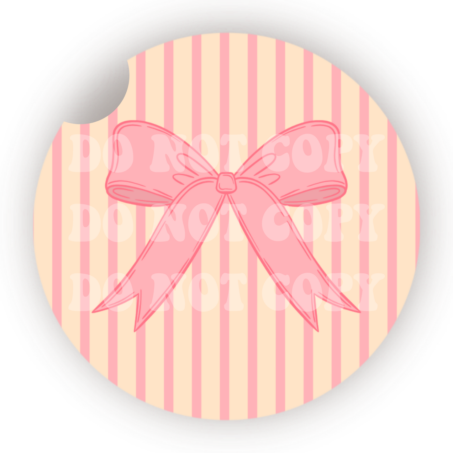 Pink Bow Car Coaster Sublimation Transfer (Set of 2)