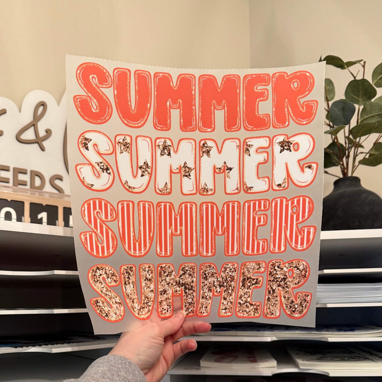 Faux Glitter Summer DTF HOT PEEL
