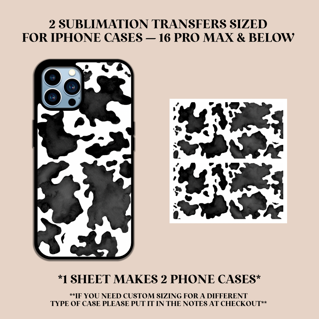 Cow Print Phone Case Sublimation Transfer