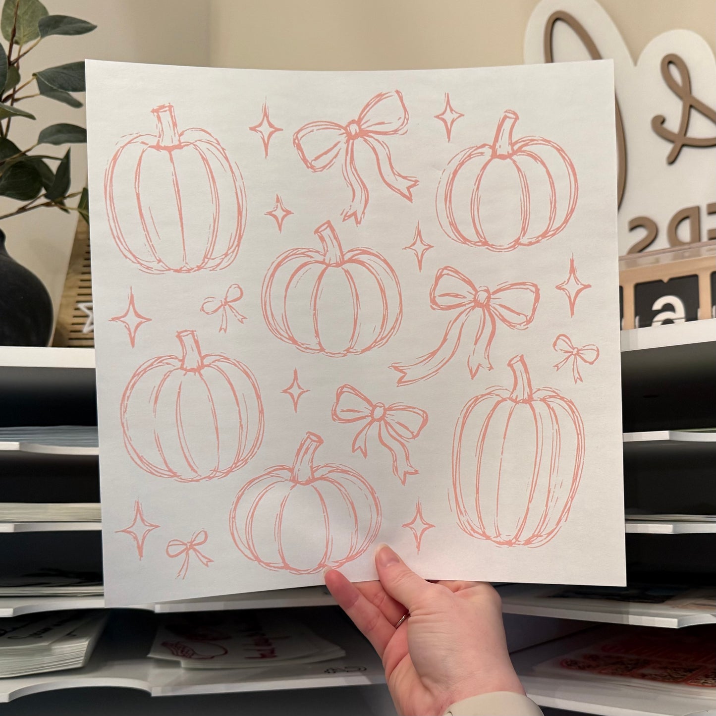 Pumpkin Doodles Single Color (Baby Pink)