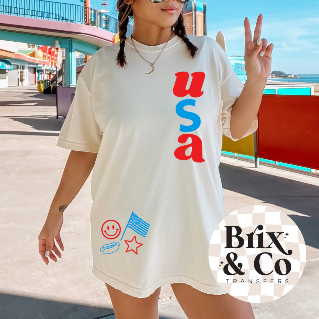 USA 2 Piece Set DTF HOT PEEL