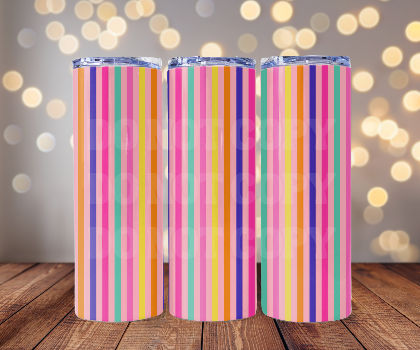 Neon Stripes 20 oz Skinny Tumbler Sublimation Transfer - Seamless