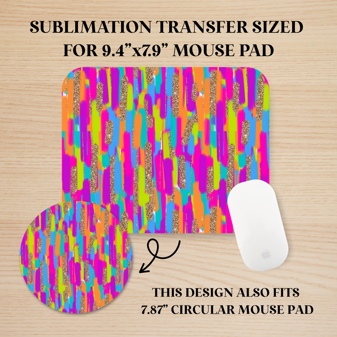 Colorful Brushstrokes Mouse Pad Sublimation Transfer