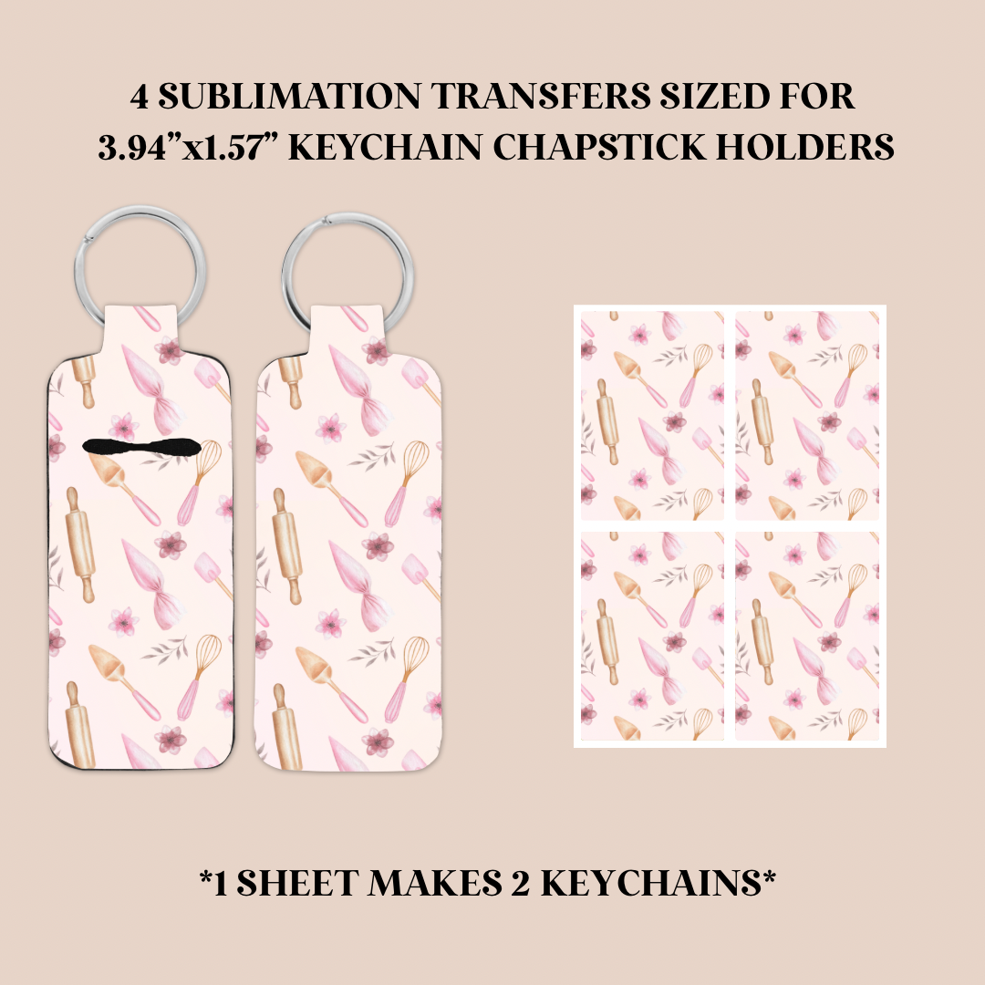 Baking Keychain Chapstick Holder Sublimation Transfer