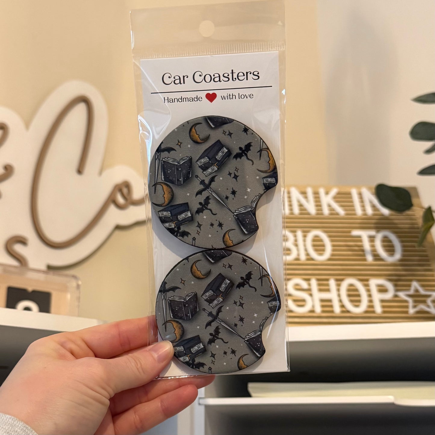 Fantasy Reader Car Coasters