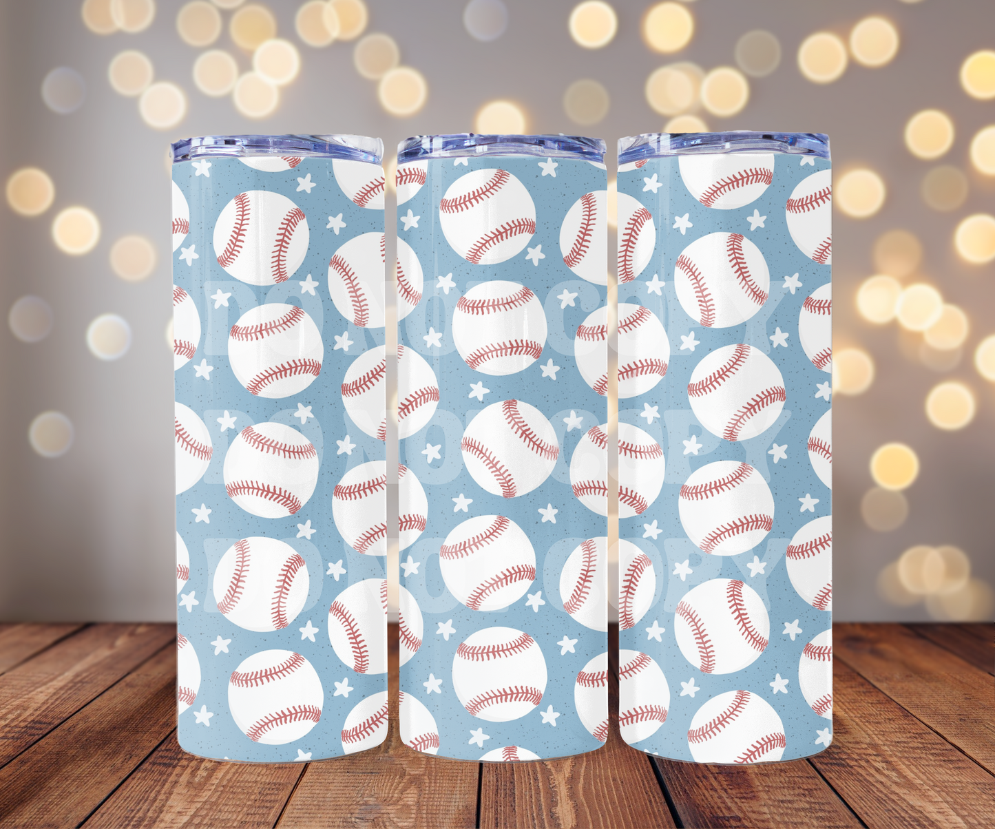 Baseballs 20 oz Skinny Tumbler Sublimation Transfer - Seamless