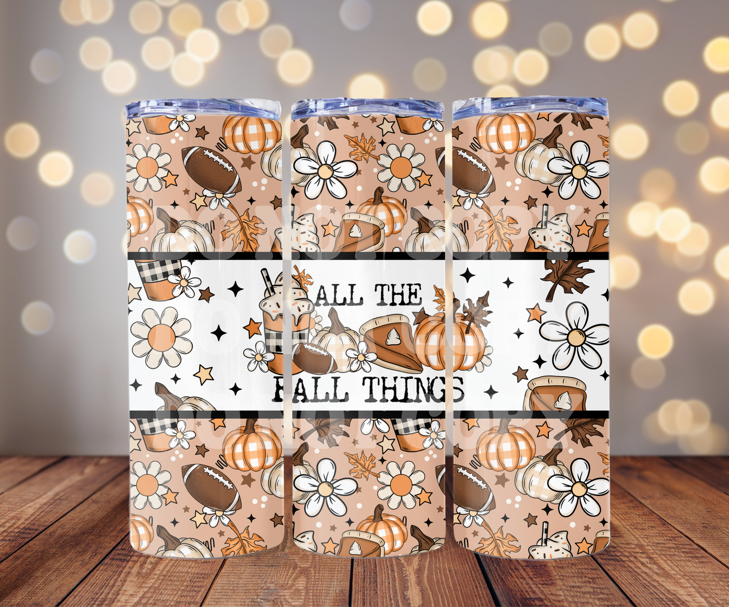 All The Fall Things 20 oz Skinny Tumbler Sublimation Transfer - Seamless