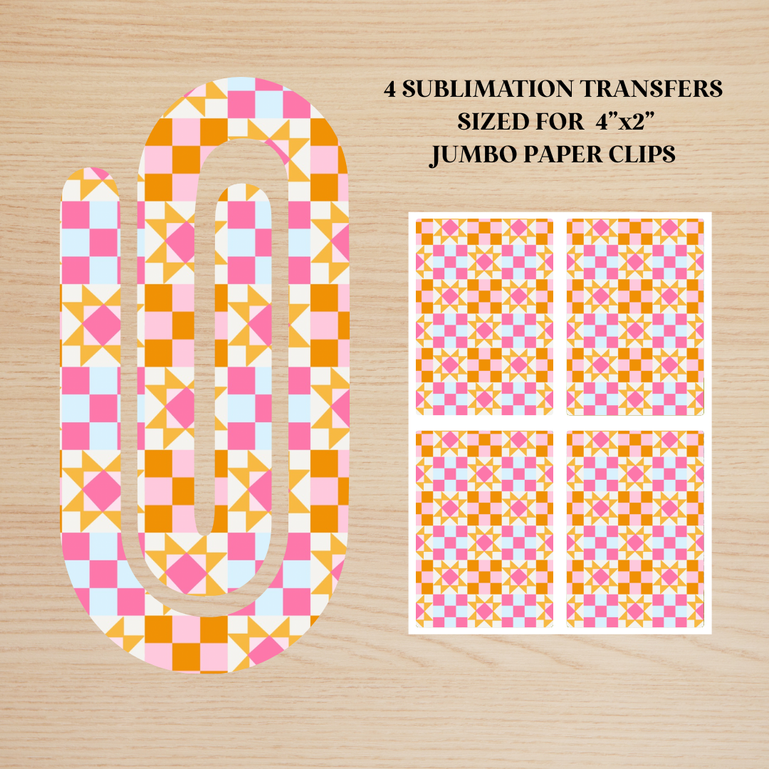 Summer Quilt Jumbo Paperclip Sublimation Transfer