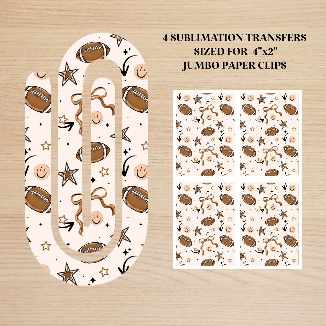 Football Jumbo Paperclip Sublimation Transfer
