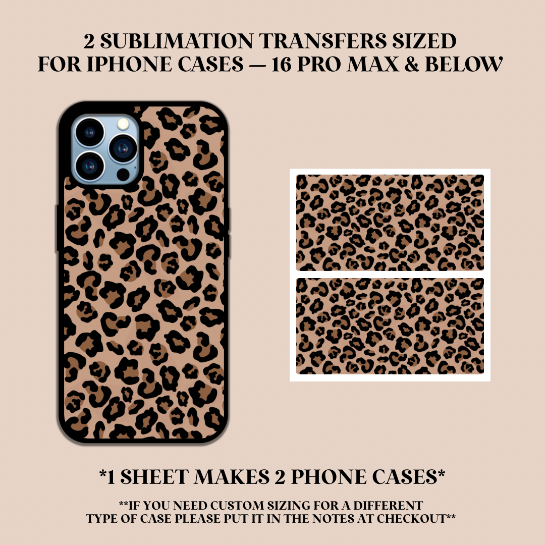 Leopard Print Phone Case Sublimation Transfer