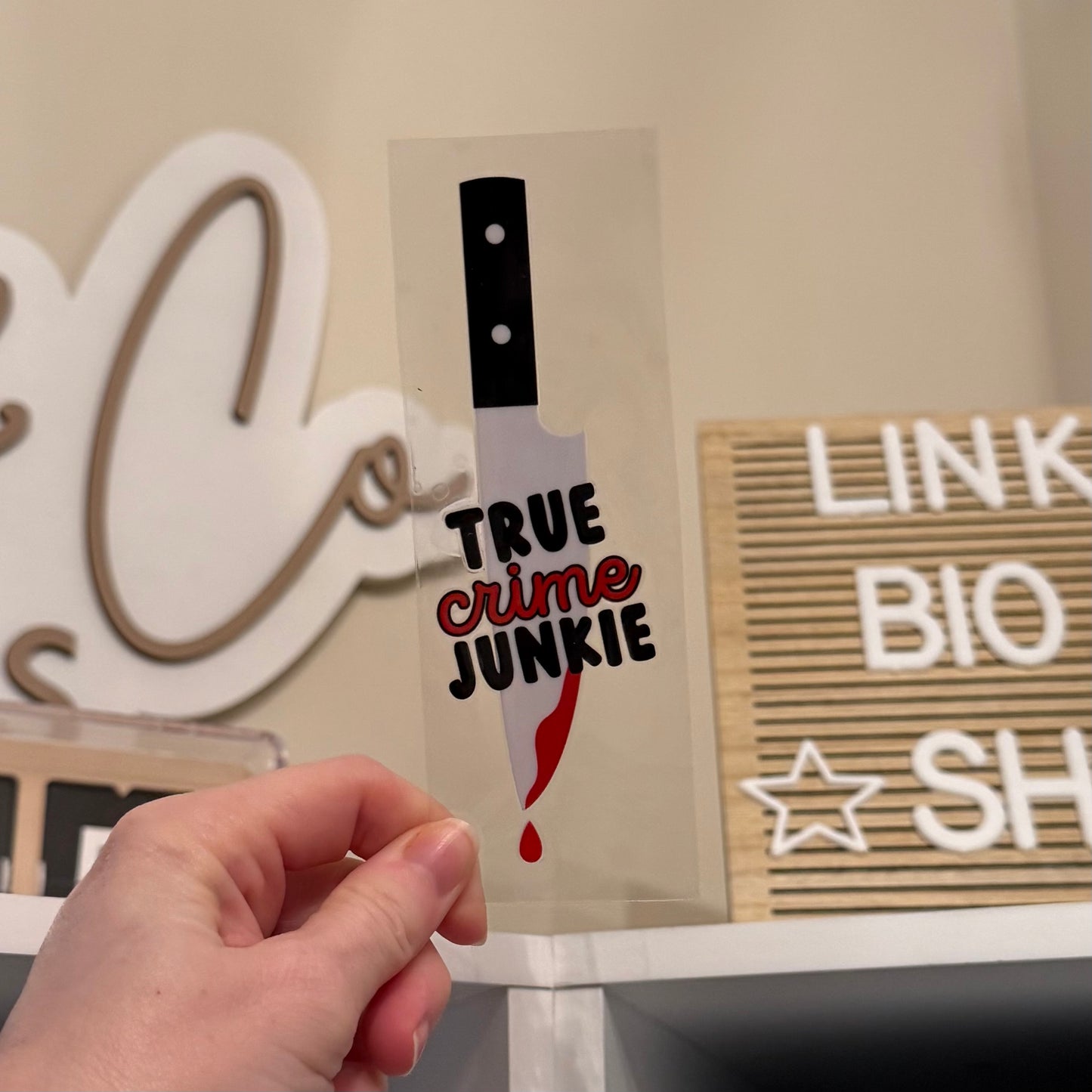 True Crime Junkie UVDTF Bookmark