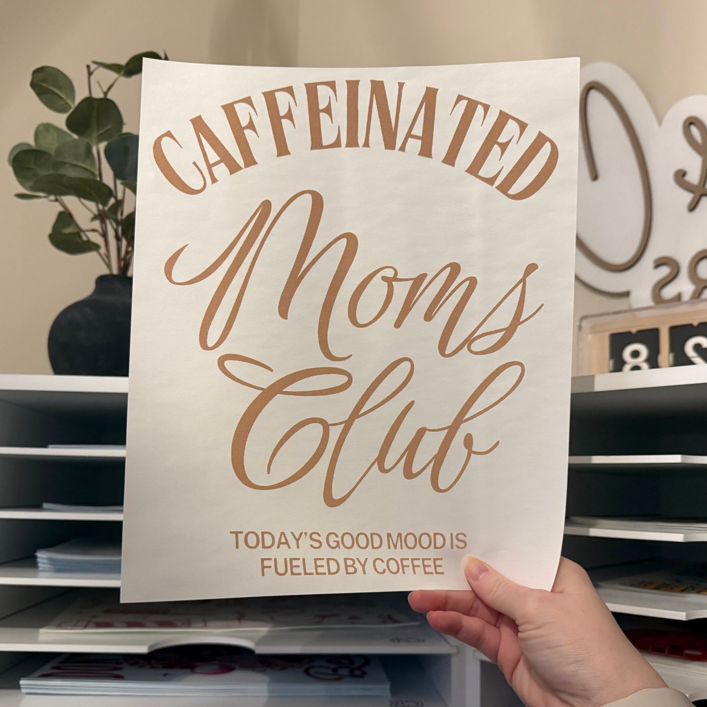 Caffeinated Moms Club Single Color (Light Tan)