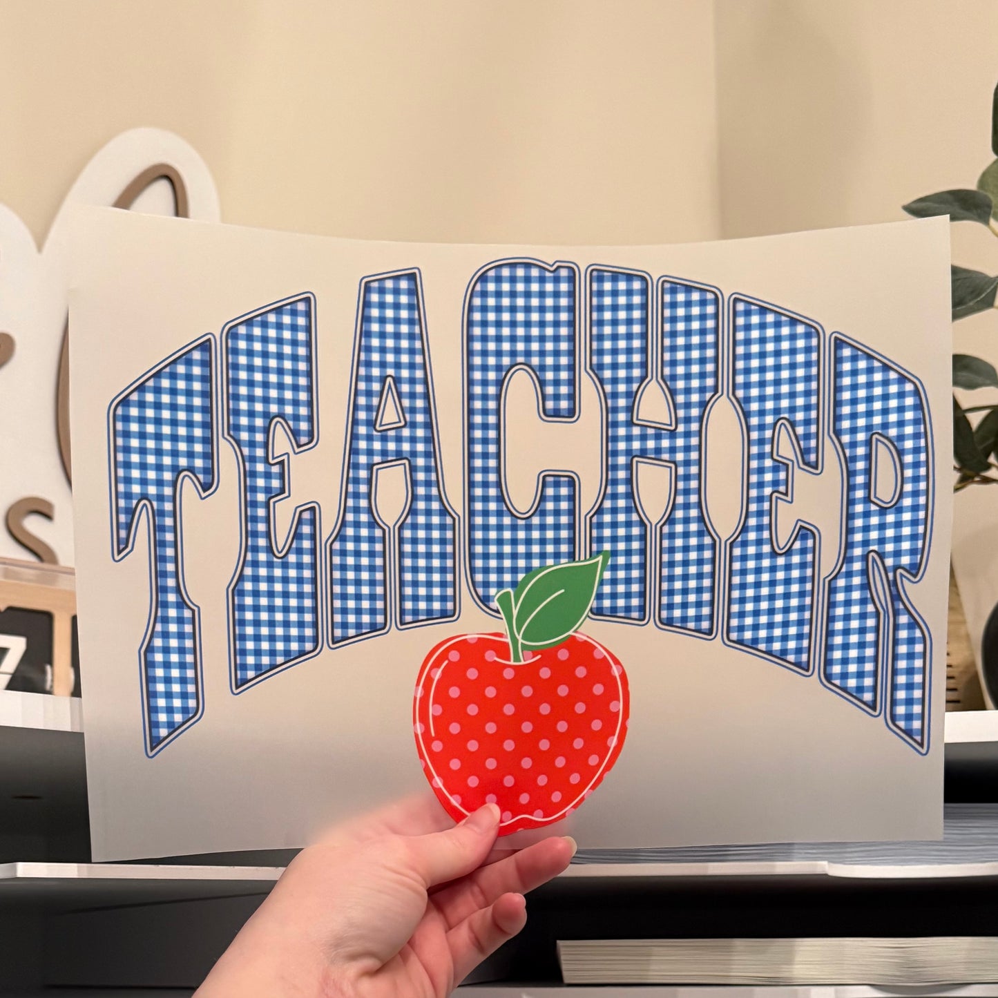 Plaid Teacher DTF HOT PEEL