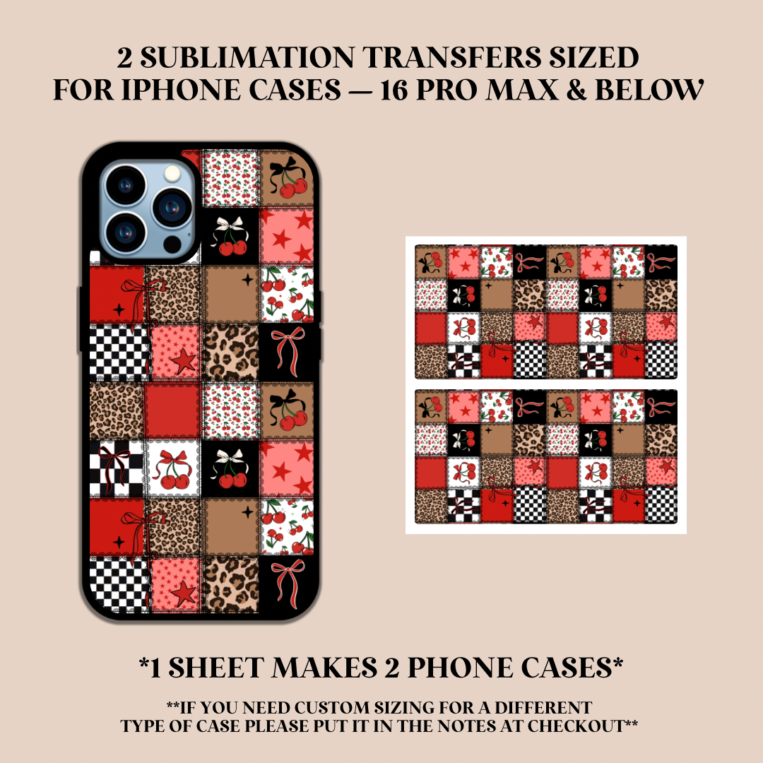 Edgy Patchwork Phone Case Sublimation Transfer
