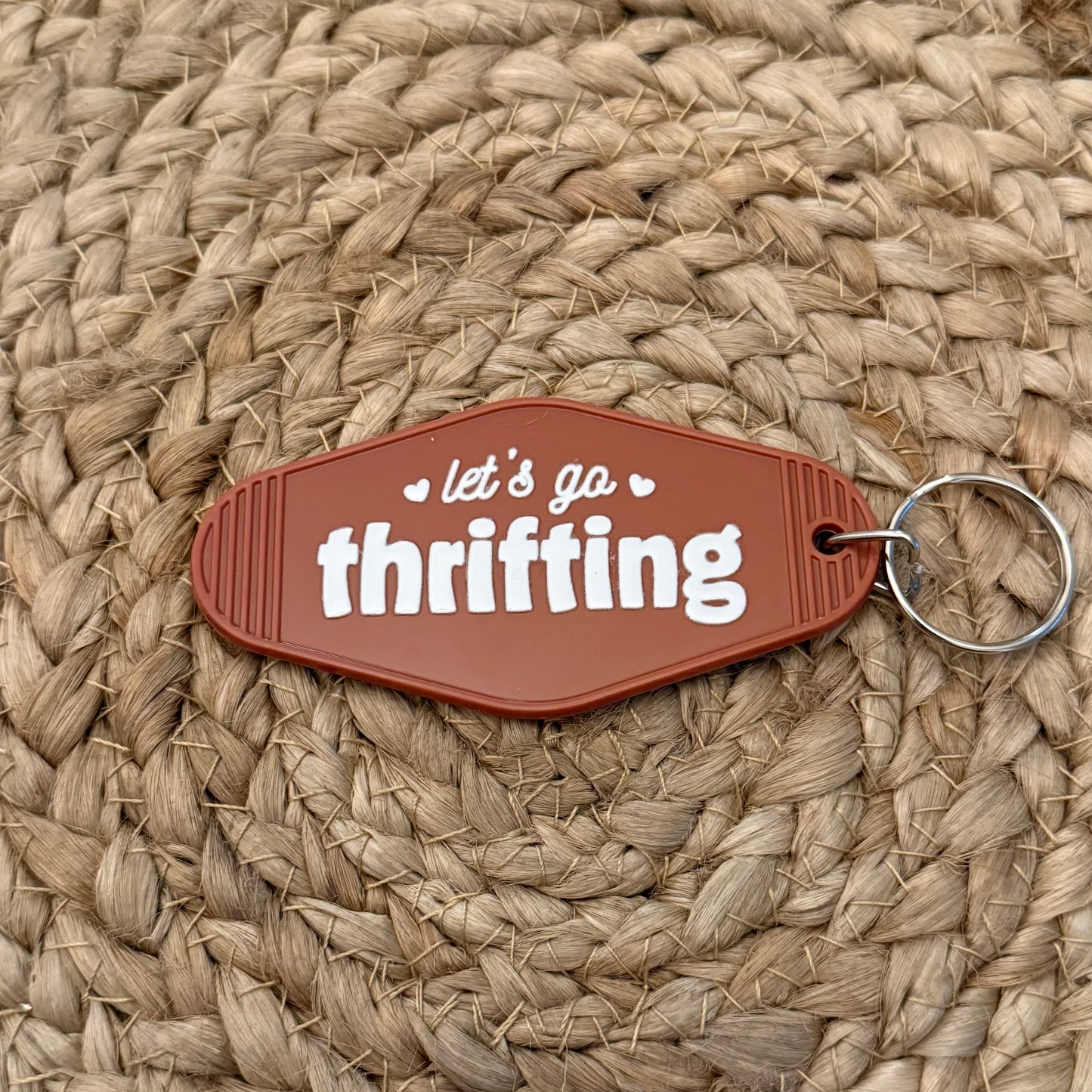 Let’s Go Thrifting Muted Red/Orange Motel Keychain