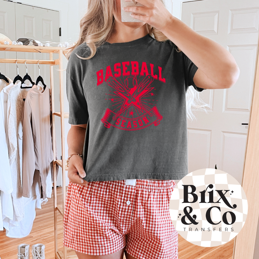 Baseball Season Single Color (Red)