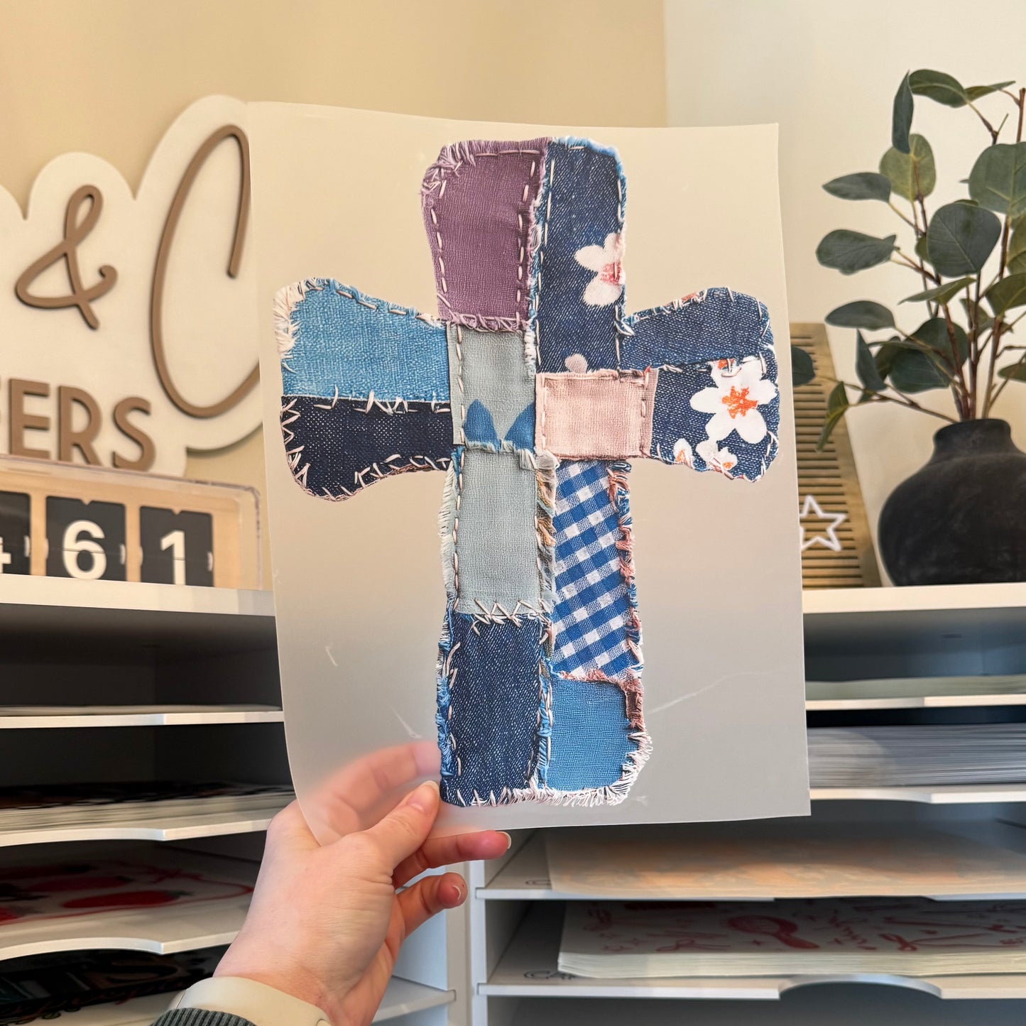 Patchwork Cross DTF HOT PEEL