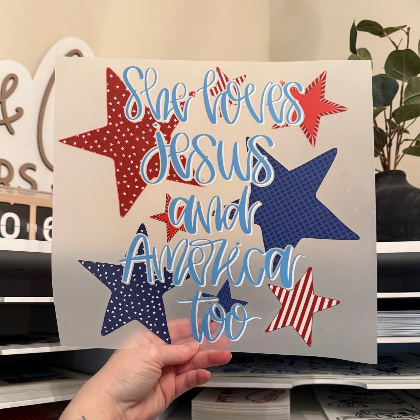 She Loves Jesus And America Too DTF HOT PEEL