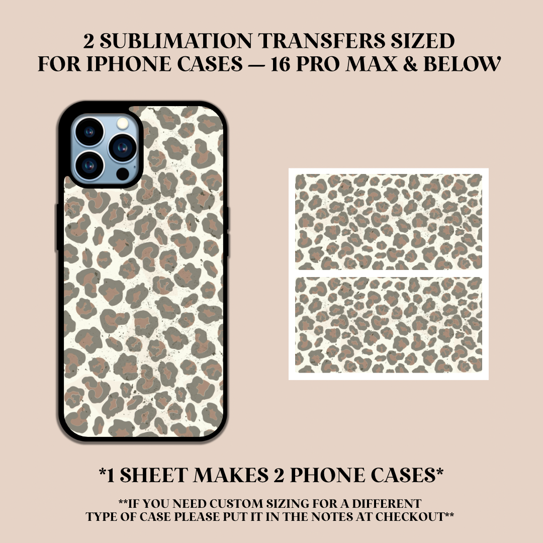 Camo Leopard Print Phone Case Sublimation Transfer