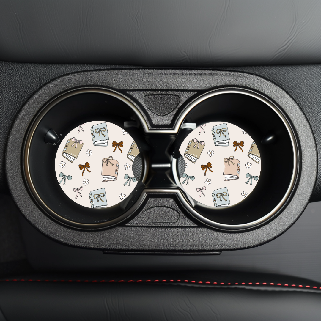 Coquette Books Car Coaster Sublimation Transfer (Set of 2)