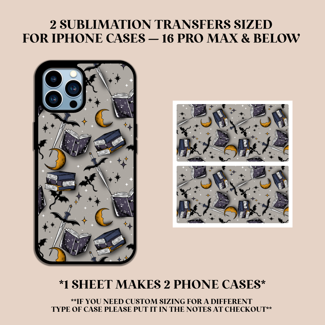 Fantasy Reader Phone Case Sublimation Transfer