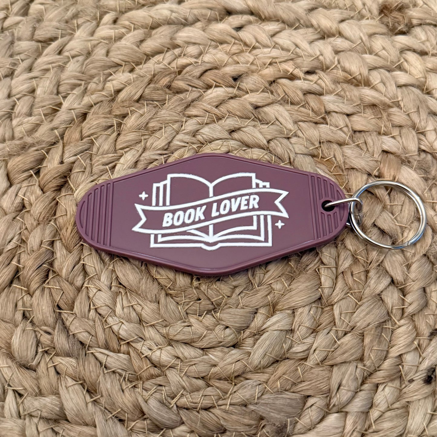 Book Lover Muted Dark Purple Motel Keychain