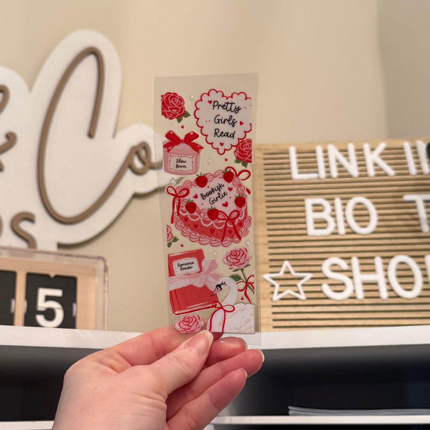 Bookish Girlie UVDTF Bookmark