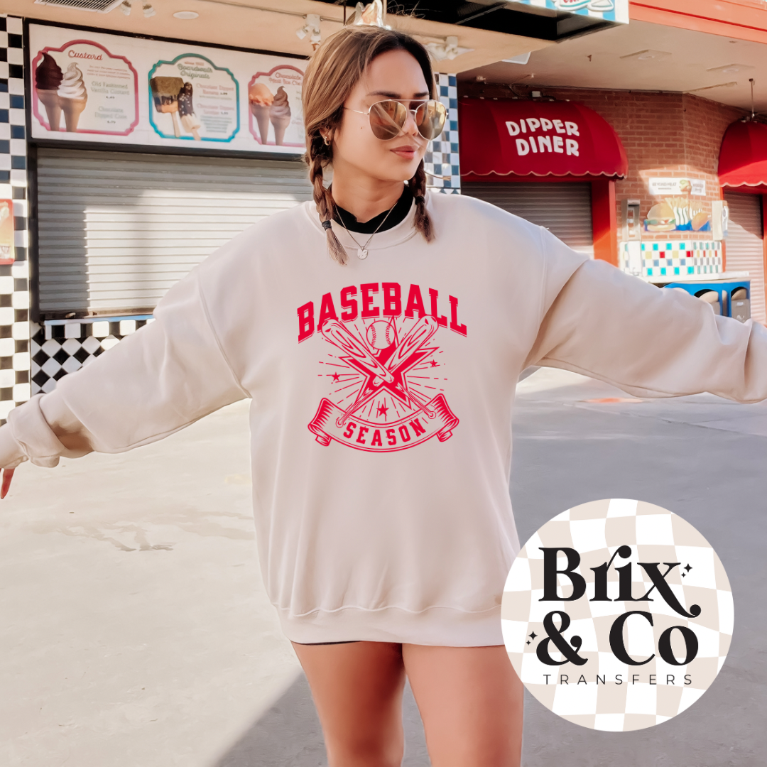 Baseball Season Single Color (Red)